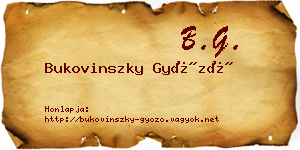 Bukovinszky Győző névjegykártya